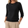 image:imageArachampCloz Womens 100 Merino Wool Long Sleeve Crew Neck Fall Work SweaterBlack