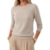 image:imageArachampCloz Womens 100 Merino Wool Long Sleeve Crew Neck Fall Work SweaterOatmeal