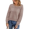 image:imageArachampCloz Womens Fall Sweaters 2024 Crochet Crew Neck Long Sleeve Knit Tops Pullover Fashion Clothes OutfitsNutmeg