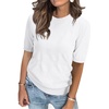 image:imageArachampCloz Womens Short Sleeve Crew Neck Sweaters Trendy Teacher Work TopsOffwhite