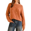 image:imageArachampCloz Womens Wool Blend Embroidery Floral Oversized Fit Sweater Trendy 2025Orange