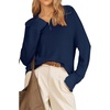 image:imageArachampCloz Womens Wool Blend Oversized Quarter Zip Fall Casual SweaterNavy