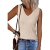 image:imageArachampCloz Womens Wool Blend Slim Fit V Neck Fall Work Sweater Tank TopsApricot