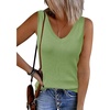 image:imageArachampCloz Womens Wool Blend Slim Fit V Neck Fall Work Sweater Tank TopsLeaves Green