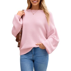 image:imageArachampCloz Women Wool Bend Soft Warm Fuzzy Loose Fit Fall Sweater 2025Pink