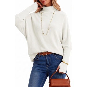 image:imageArachampCloz Womens Wool Blend Oversized Batwing Sleeve Fall Work SweaterWhite