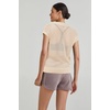 image:imageArachampCloz 2025 Womens Crochet Cap Sleeve Knit Tops Spring Summer Shirts Lightweight Collared Hollow Out Casual BlousesApricot