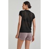 image:imageArachampCloz 2025 Womens Crochet Cap Sleeve Knit Tops Spring Summer Shirts Lightweight Collared Hollow Out Casual BlousesBlack