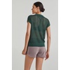 image:imageArachampCloz 2025 Womens Crochet Cap Sleeve Knit Tops Spring Summer Shirts Lightweight Collared Hollow Out Casual BlousesGreen