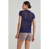 image:imageArachampCloz 2025 Womens Crochet Cap Sleeve Knit Tops Spring Summer Shirts Lightweight Collared Hollow Out Casual BlousesNavy