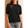 image:imageArachampCloz Womens Wool Blend Soft Fuzzy Puff Sleeve Cute Casual Fall Sweaters 2025Black