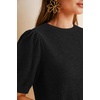 image:imageArachampCloz Womens Wool Blend Soft Fuzzy Puff Sleeve Cute Casual Fall Sweaters 2025Black