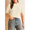 image:imageArachampCloz Womens Wool Blend Soft Fuzzy Puff Sleeve Cute Casual Fall Sweaters 2025Cream