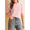 image:imageArachampCloz Womens Wool Blend Soft Fuzzy Puff Sleeve Cute Casual Fall Sweaters 2025Light Pink
