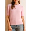 image:imageArachampCloz Womens Wool Blend Soft Fuzzy Puff Sleeve Cute Casual Fall Sweaters 2025Light Pink